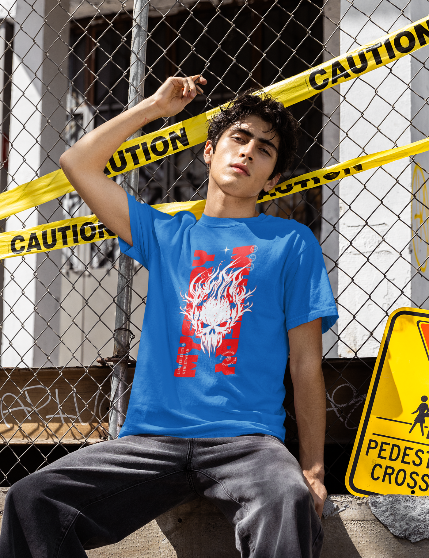 Flame Skull Streetwear Tee